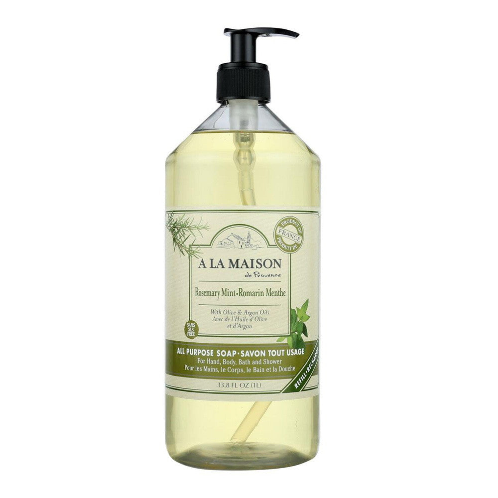 A La Maison Liquid soap, Rosemary Mint, 33.8 Oz